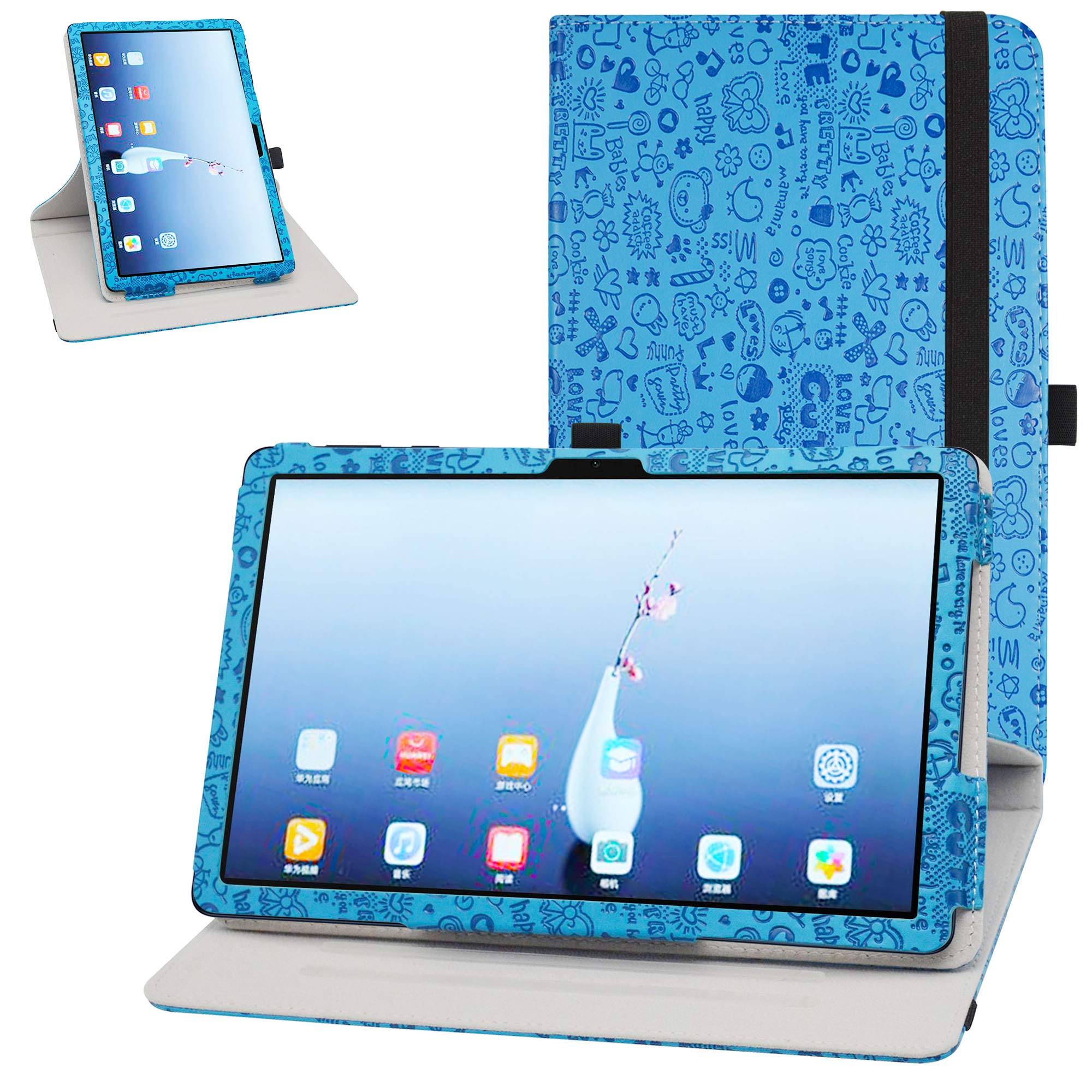 Bige for Huawei MatePad T10s Case,360 Degree Rotary Stand with Cute Pattern  Cover for Huawei MatePad T10 /MatePad T10s 10.1